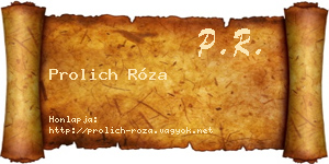 Prolich Róza névjegykártya