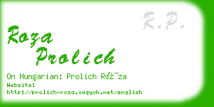 roza prolich business card